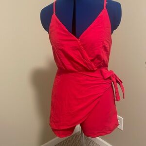 RED romper with bow!
